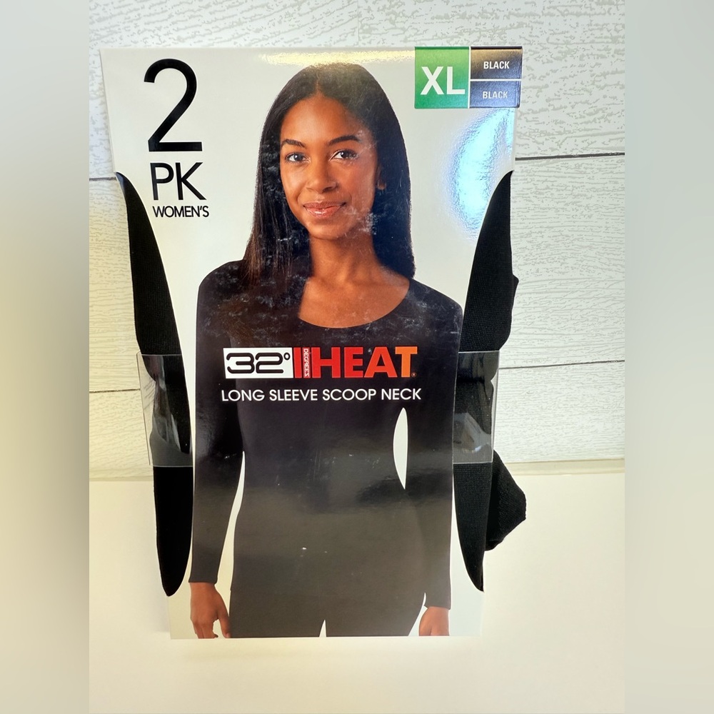 32 Degrees Women's Long Sleeve Black Top 2Pack NIB